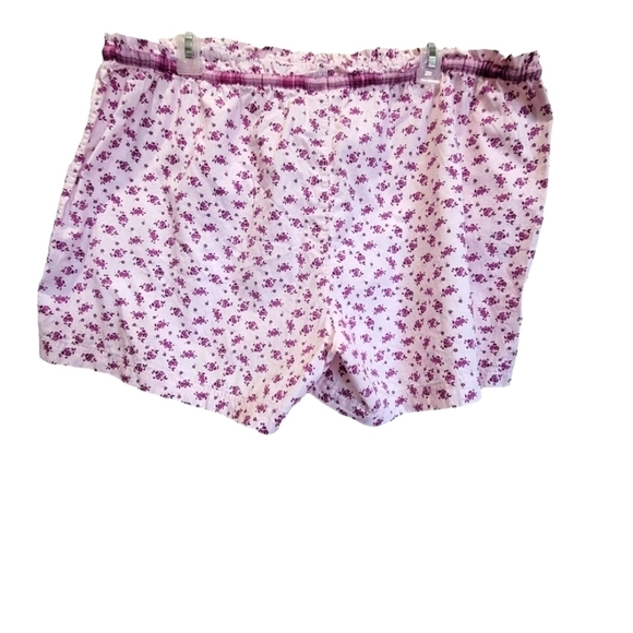 XL 100% Cotton Floral Pajama Shorts with Adjustable Drawstring - Picture 2 of 5